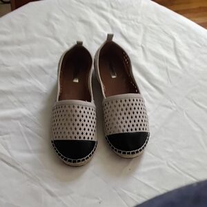 Halogen Black and Cream Perforated Flats